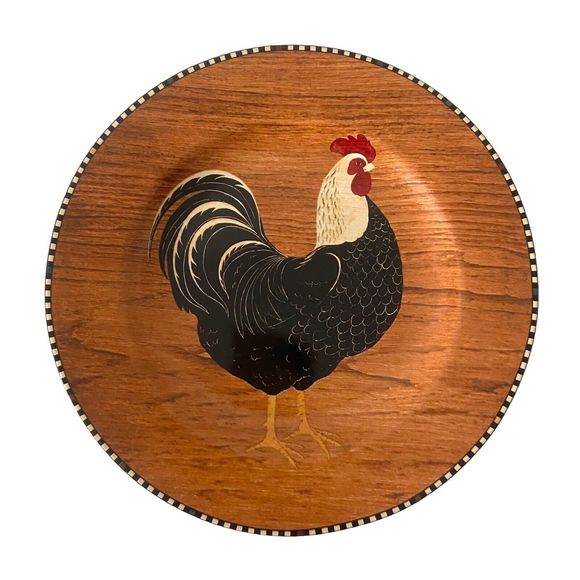 Set of 4 Sakura Warren Kimble 1999 Rooster Salad Dessert Plates Stoneware 8 1/4" - Picture 5 of 10